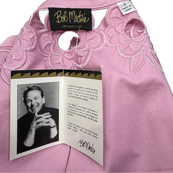 Bob Mackie Wearable Art Pink Floral Cutout Embroidered Jacket Women’s Size Small - Picture 7 of 14